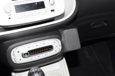 KUDA Phone consoles fit for Smart ForTwo / ForFour from 2014 (W453) real leather black