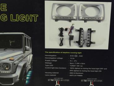 Headlight frame with daylights SILVER fit for Mercedes W463