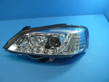 H1/H1 Headlights with LED stripe CHROME fit for Opel Astra G