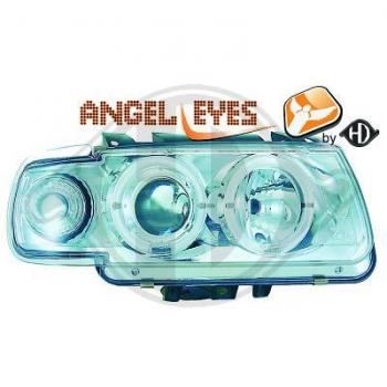 H1/H1 Scheinwerfer ANGLE EYES CHROM inkl. Blinker passend für VW Polo 6N Mod. 95-99