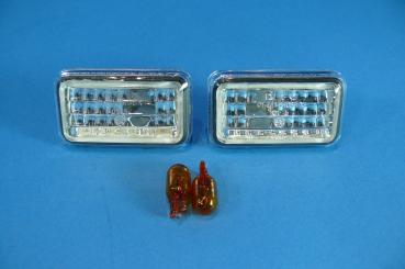 Side indicator clear / chrome fit for Audi 80 90 100 Porsche 911 924 944 VW Golf Jetta 1, Golf Jetta 2 -9/91, Polo - 94, Scirocco