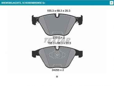 TEXTAR Bremsbelag vorne passend für BMW E84 E89 E90 E91 E92 E93 X1 Z4