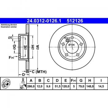 ATE PowerDisk brake disk front (286x12mm) fit for BMW E36 Z3