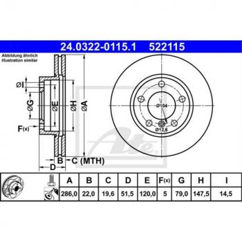 ATE PowerDisk Bremsscheibe vorne (286x22mm) passend für BMW E36 E46 Z3 Z4