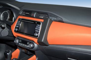 KUDA Telefonkonsole passend für Nissan Micra (MK 14) ab Bj. 03/2017 Leder schwarz