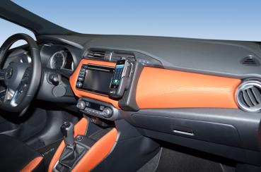 KUDA Telefonkonsole passend für Nissan Micra (MK 14) ab Bj. 03/2017 Kunstleder schwarz