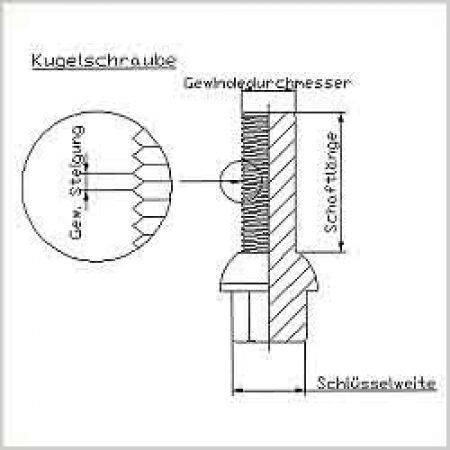 Radschraube M12 x 1,5 x 35 mm Kugelbund