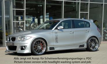 RIEGER Frontspoiler fit for BMW 1er E87 (without recesses for headlight wash-system + without recesses for PDC)