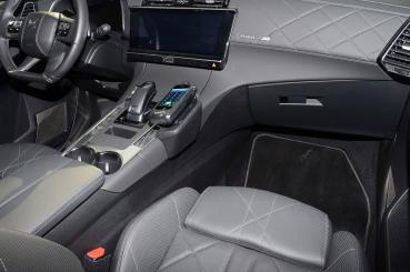 Preview: KUDA Telefonkonsole passend für Citroen DS7 Crossback ab Bj. 2018 Leder schwarz