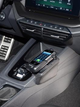 KUDA Phone console fit for Skoda Octavia IV from 2020 real leather black