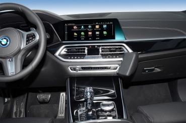 Preview: KUDA Telefonkonsole passend für BMW X5 (G05) ab 2018 / X6 (G06) ab 2019 Leder schwarz