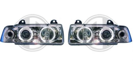 Headlights clear/chrome with angeleyes and indicators fit for BMW 3er E36 Coupe Convertible