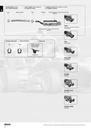 Endschalldämpfer 2x76mm DTM BMW E46 4Zyl alle, 6Zyl ->05/00