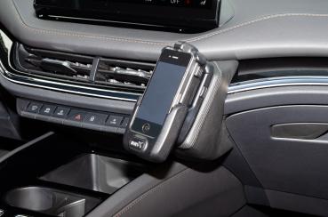 Preview: KUDA Telefonkonsole passend für Skoda Enyaq iV ab 2022 Kunstleder schwarz