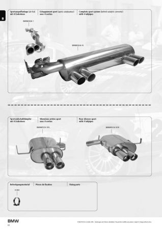 BASTUCK Sportendschalldämpfer 4x76mm passend für BMW 3er E46 M3