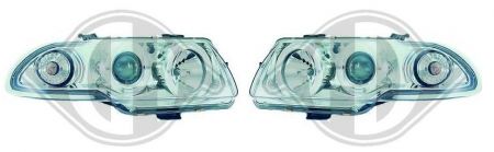 Headlights with Angeleyes CHROME fit for Opel Astra F 94-98
