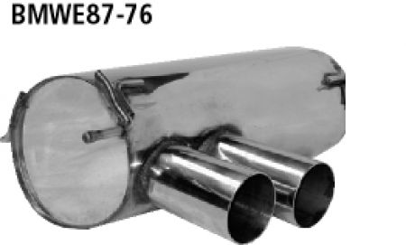 Rear silencer with 2x76mm BMW E87 without M- rear valance