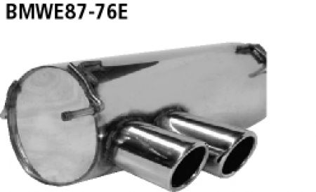 Rear silencer with 2x76mm with inward curl BMW E87 without M- re