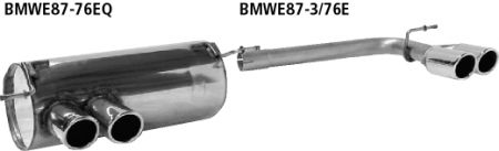 Rear silencer with 2x76mm Quattro E BMW E87 without M- rear vala