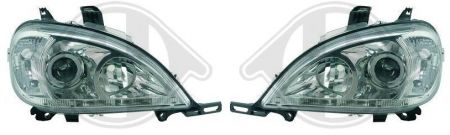 Headlights with Angeleyes chrome Mercedes W163 98-01