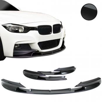 Spoilerlippe vorn Carbon Optik 2-teilig Sport Look passend für BMW 3er F30 / F31 (10/2011 - 2019)