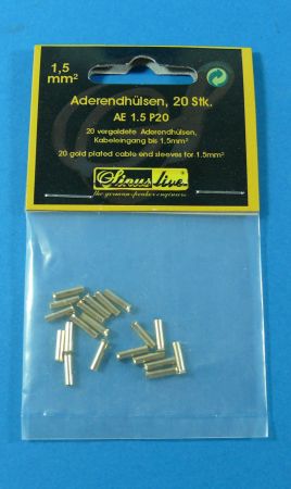 SinusLive Adernendhülsen  1,5mm² Inhalt 20 Stück vergoldet