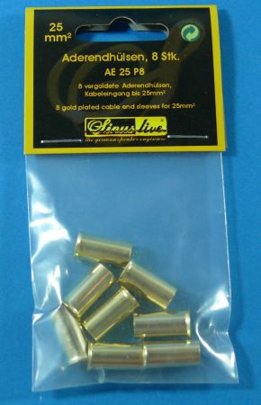 SinusLive Adernendhülsen 25mm² Inhalt 8 Stück vergoldet