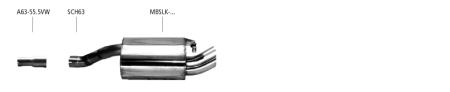 Endschalldämpfer 2x76mm Mercedes SLK 200 100kW, 230K 141, 142kW