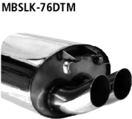 Rear silencer with 2x76mm DTM Mercedes SLK 200 100kW, 230K 141,