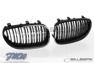 Shadow-Line Niere Doppelspeiche schwarz glänzend passend für BMW 5er E60/E61 Limousine/Touring