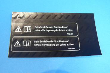 Hinweisschild Verriegelung Durchlade DEUTSCH BMW E36 E46 E81 E82 E87 E88 E90 E91 E92 E93 F20