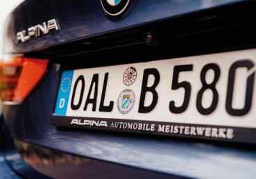 ALPINA License Plate Holder "Automobile Meisterwerke"