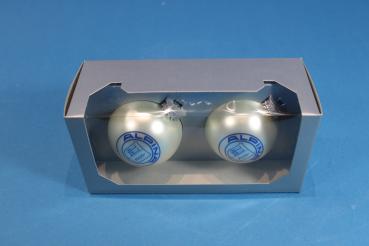 ALPINA Christbaumkugeln - 2er Set SILBER