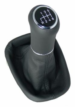 Leather-gear-handle 5 Speed Mercedes W202 yellow Illuminated