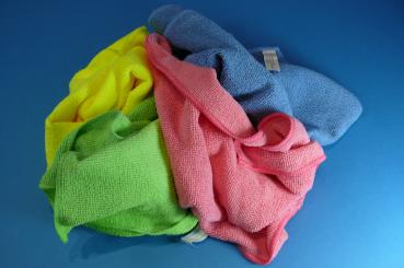 4x Microfaser Poliertuch Set PINK / BLAU / GELB / GRÜN 400 x 400mm