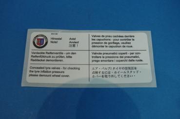 ALPINA sticker concealed valves BMW B3 3.3 (E46)