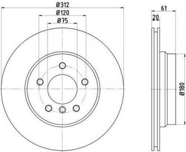 TEXTAR Bremsscheibe hinten LINKS (312x20mm) passend für BMW 3er E36 M3, Z3M