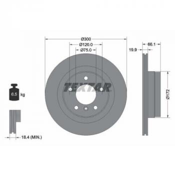 TEXTAR brake disk REAR (300x20mm) fit for BMW E81 / E87 / E90 / E92 / E93