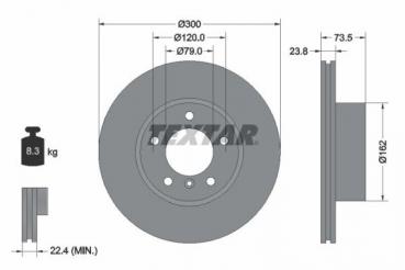 TEXTAR brake disk FRONT (300x24mm) fit for BMW E81 / E82 / E87 / E88 / E89 / E90 / E91 / E92 / E93 / Z4