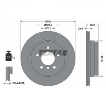 TEXTAR brake disk REAR (300x20mm) fit for BMW E81 / E84 / E87 / E90 / E91 / E92 / E93 / X1