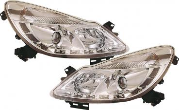H1/H1 Headlights Dragon Design CHROME fit for Opel Corsa D