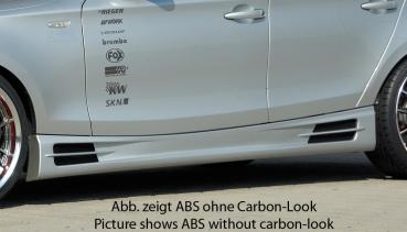 RIEGER Seitenschweller CARBONLOOK mit Schacht und 2 Ausschnitten LINKS passend für BMW 1er E87
