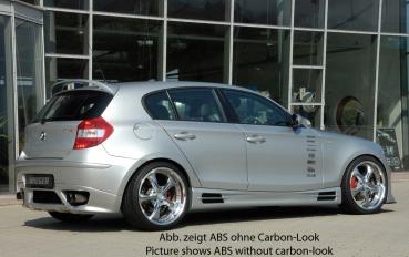 RIEGER Seitenschweller CARBONLOOK mit Schacht und 2 Ausschnitten RECHTS passend für BMW 1er E87