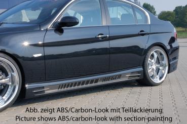 RIEGER Türschweller carbonlook RECHTS BMW 3er E90 Limousine / Touring (mit Schacht und 2 Ausschnitten)