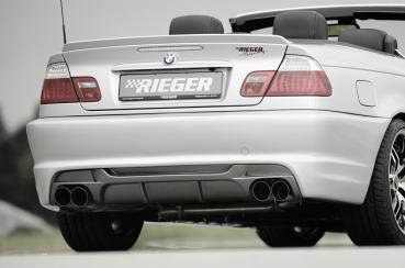 RIEGER Heckeinsatz passend für Heckschürze 50248/49/50/51 (Carbon-Look) passend für BMW 3er E46 Coupe Cabrio Limousine (4-Rohr)