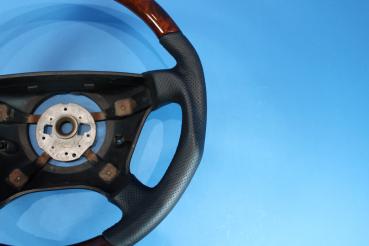 Steering wheel comfort burled wood/leather fit for Mercedes R129 / W124