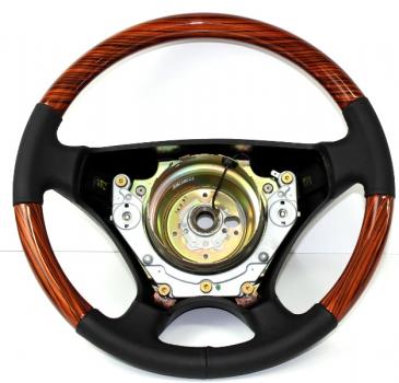 Steering wheel comfort Zebrano/leather Mercedes R129 W124 from