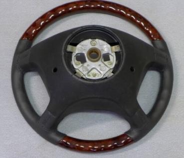 Lenkrad Airbaglenkrad in Wurzelholz/Leder passend für Mercedes R129 / W124 / W140 / W201 / W202 / W210