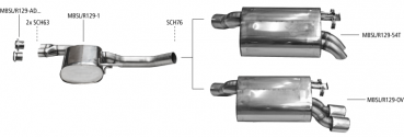 BASTUCK Rear silencer 2x 58mm fit for Mercedes R129 280SL-600SL