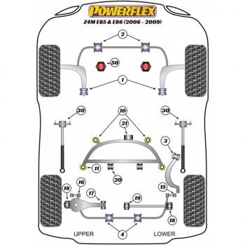 POWERFLEX rubber mounting rear axle vertical foremost fit for BMW E46 / E83 / X3 / Z4 (pic 10)